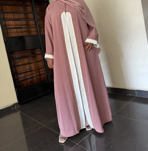 Blush Contrast Abaya