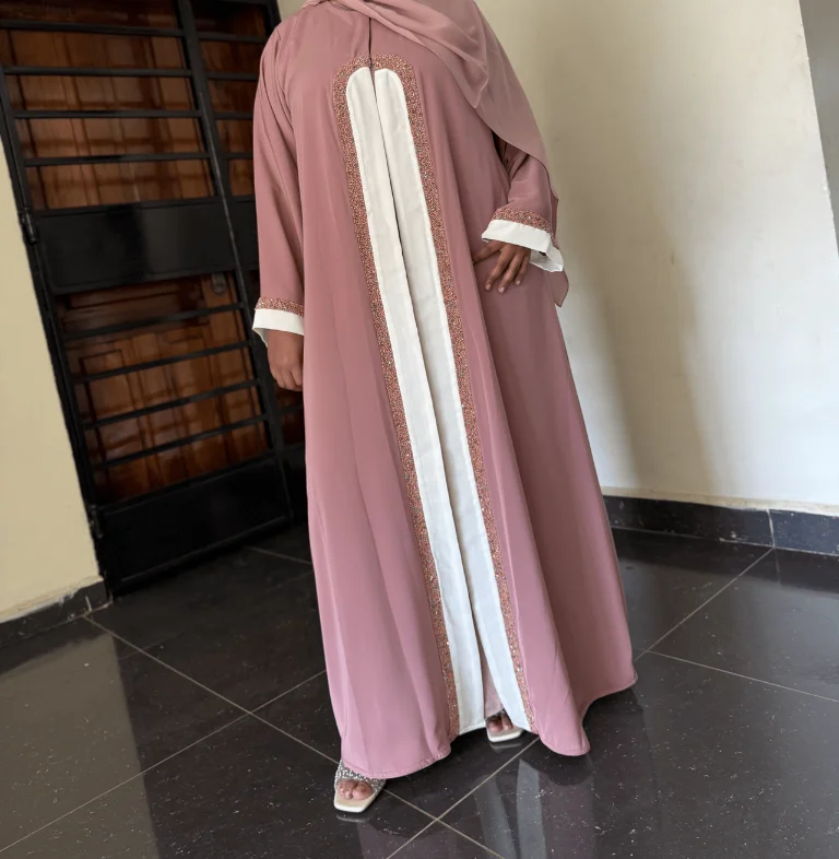 Blush Contrast Abaya