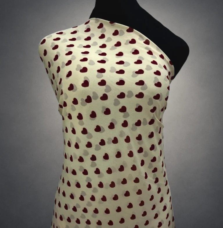 Amora Heart Print Chiffon