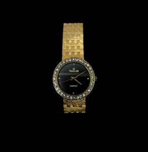 Timezone Quartz Gold-Tone Crystal Bezel Women's Watch