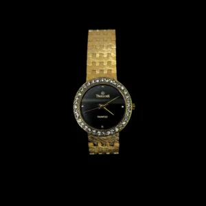 Timezone Quartz Gold-Tone Crystal Bezel Women's Watch
