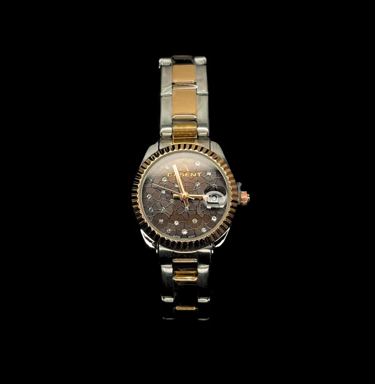 Two-Tone Textured Dial Women's Watch